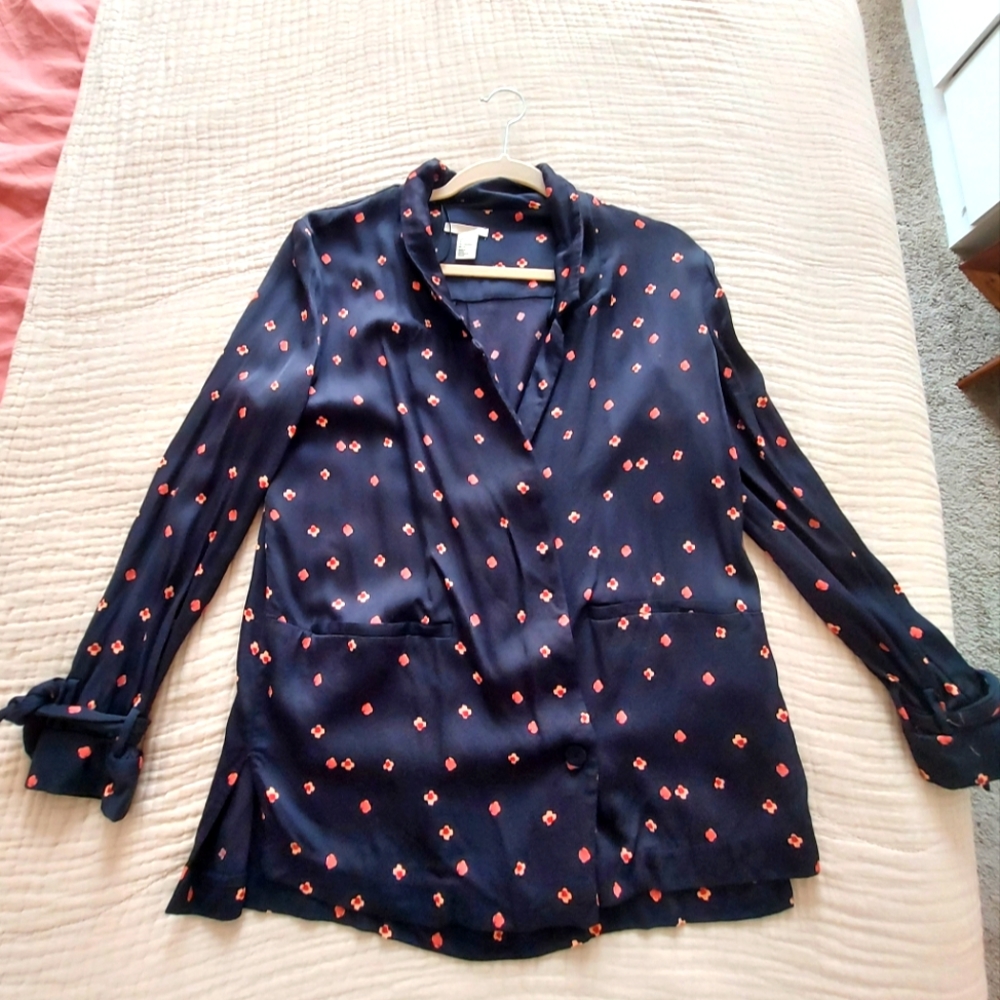 Floral pink and blue blazer